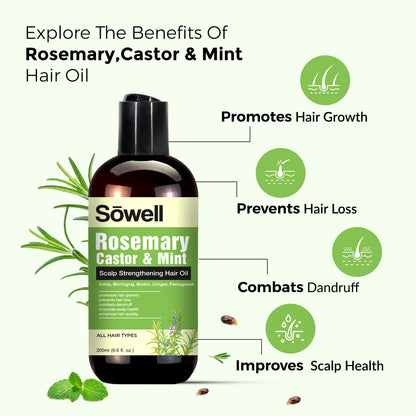 Rosemary Castor Mint Hair Oil 200ml