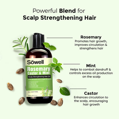 Rosemary Castor Mint Hair Oil 200ml
