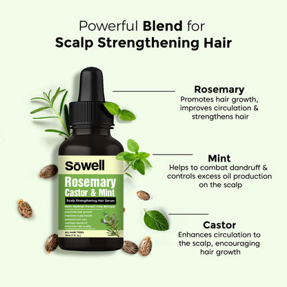 Rosemary Castor Mint Scalp Strengthening Hair Serum 30ml