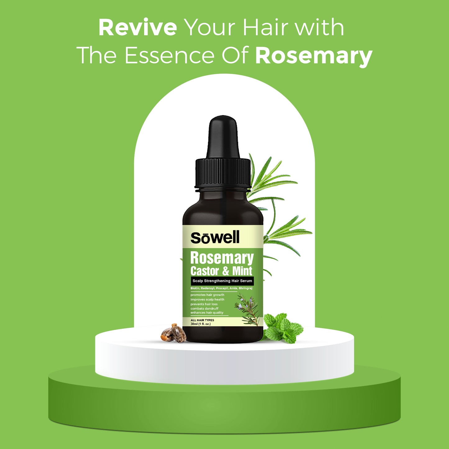 Rosemary Castor Mint Scalp Strengthening Hair Serum 30ml