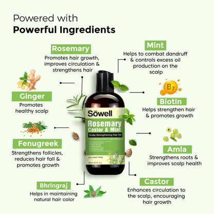 Rosemary Castor Mint Hair Oil 200ml