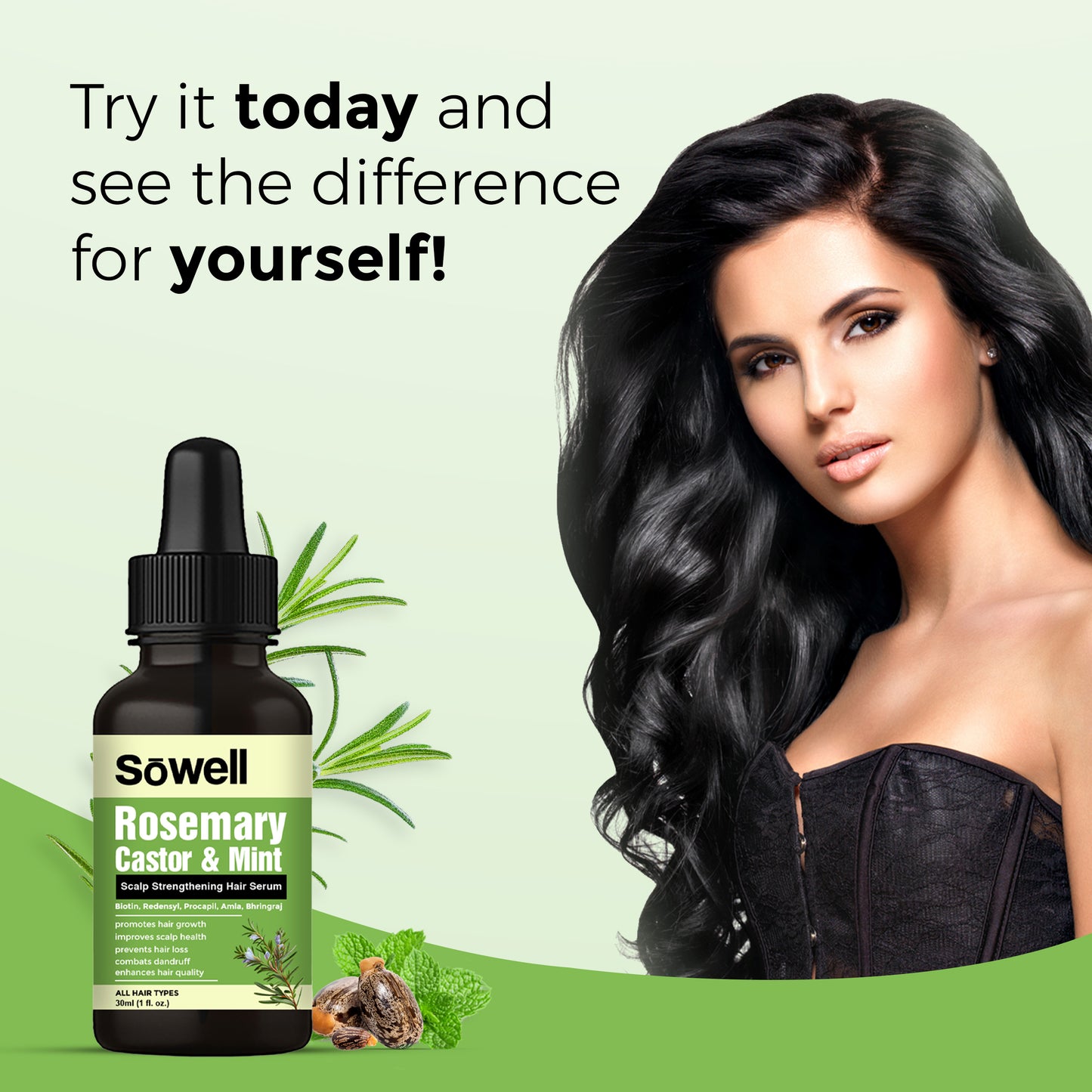 Rosemary Castor Mint Scalp Strengthening Hair Serum 30ml