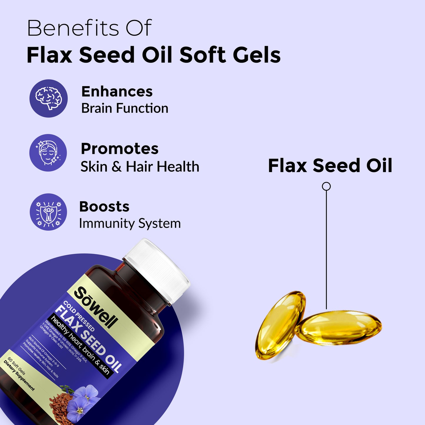 Cold Pressed Flax Seed Oil Softgels