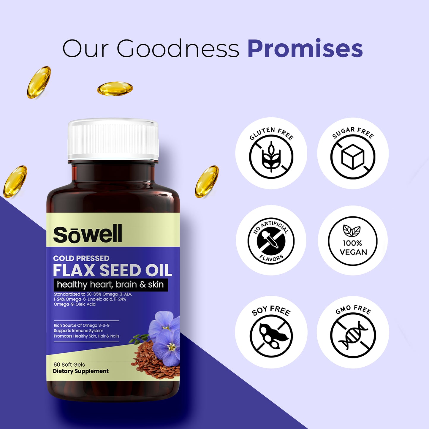 Cold Pressed Flax Seed Oil Softgels