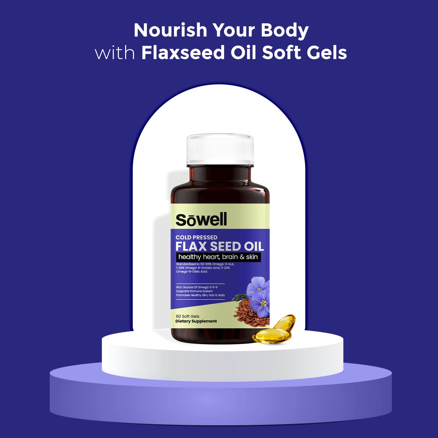 Cold Pressed Flax Seed Oil Softgels